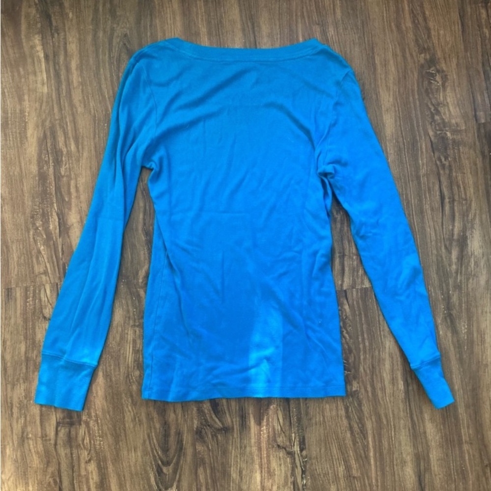 GAP Vibrant Blue Long Sleeve Women's Tee - Picture 3 of 3